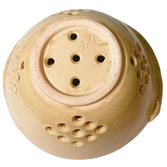 Beautiful 5.5" Ceramic Berry Colander with Artistic Design, Signed on Bottom - Picture 4 of 6